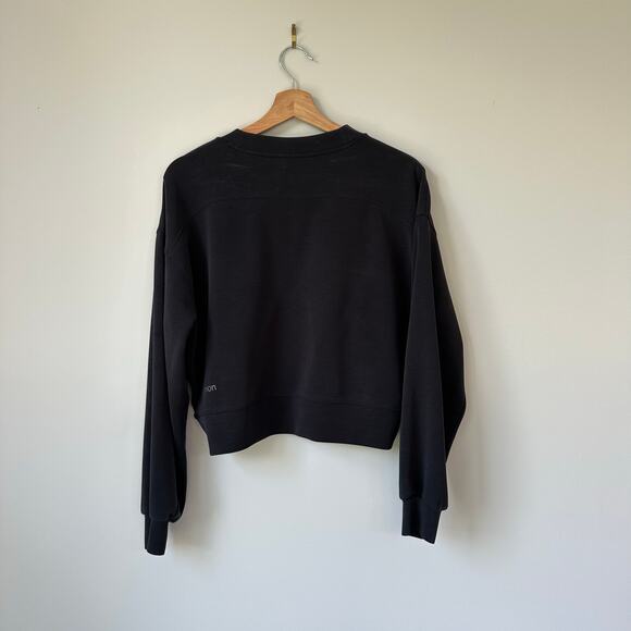 Lululemon Perfectly Oversized Cropped Crew *Softstreme Sweatshirt Black 4 - Picture 5 of 7